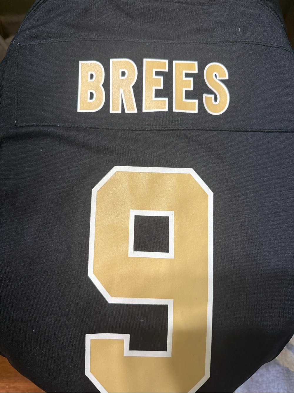 Kids Black & Gold Brees #9 Football Jersey